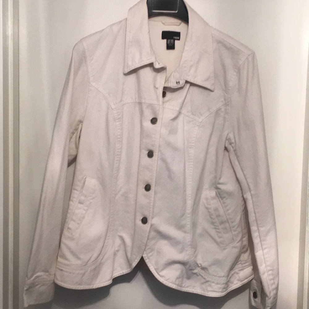 H & M white jean jacket